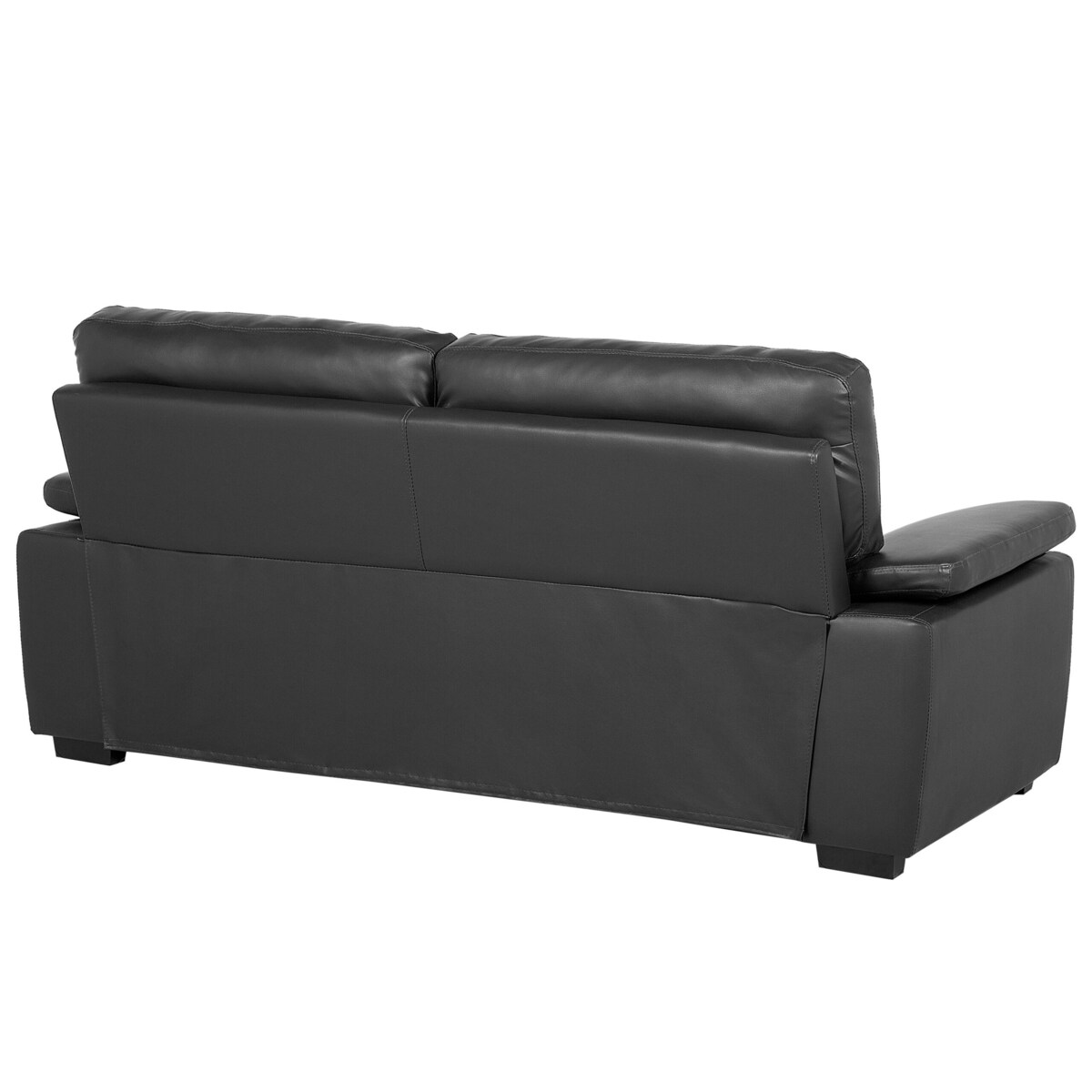 Sofa 3-osobowa ekoskóra czarna VOGAR