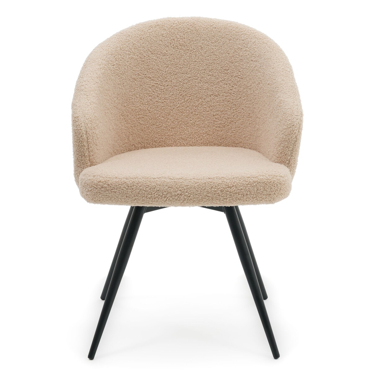 Krzesło tapicerowane obrotowe boucle teddy do salonu MODENA ciemnobeżowe