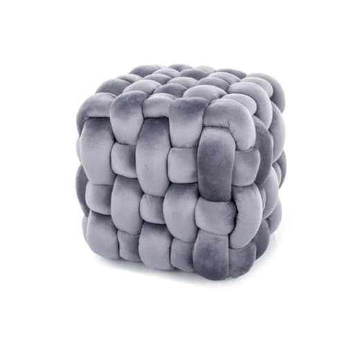 Pufa FARIS VELVET szara