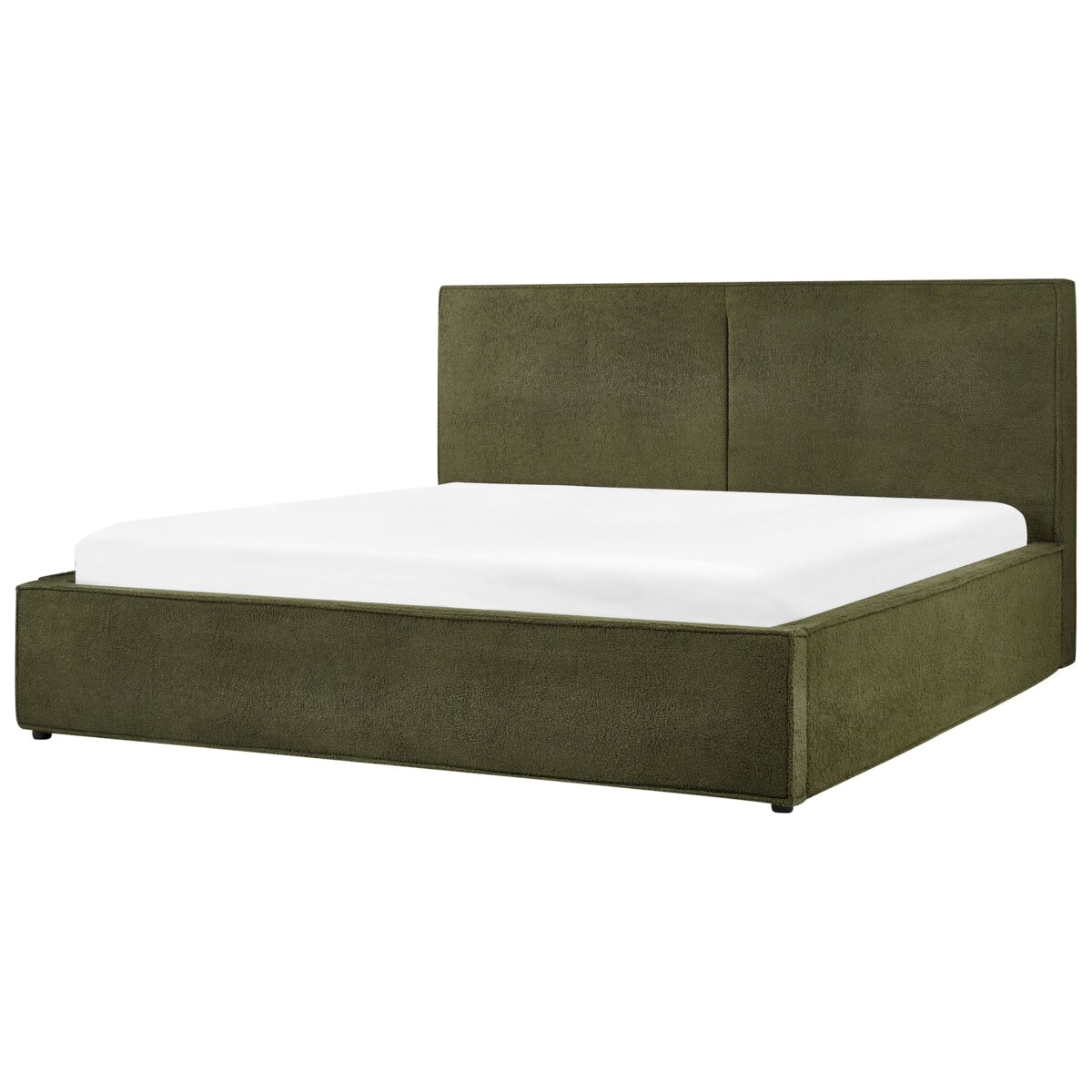 Łóżko z pojemnikiem boucle 180 x 200 cm ciemnozielone MOISSAC