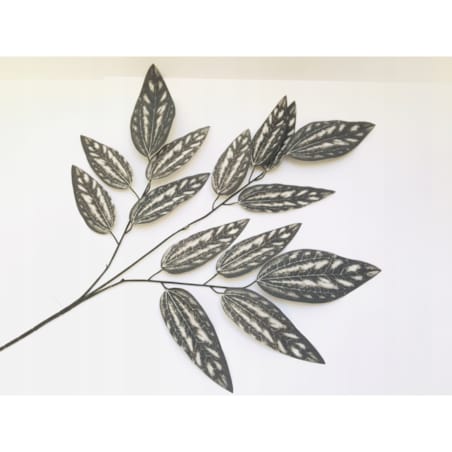 CZARNO BIAŁE jesienne liście duże łodyga gałązka do wiązanki cmentarz grób