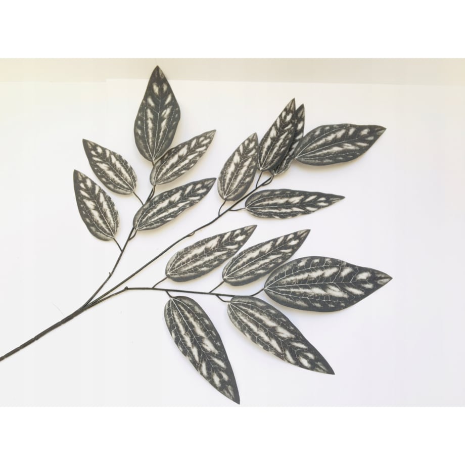 CZARNO BIAŁE jesienne liście duże łodyga gałązka do wiązanki cmentarz grób