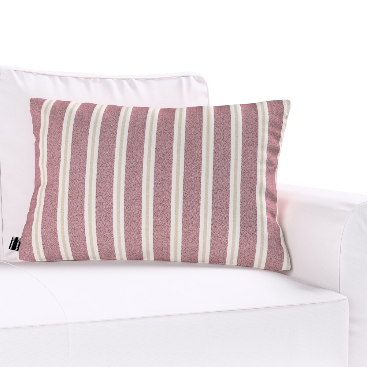 Poszewka Kinga na poduszkę prostokątną 60x40 czerwono-beżowe pasy