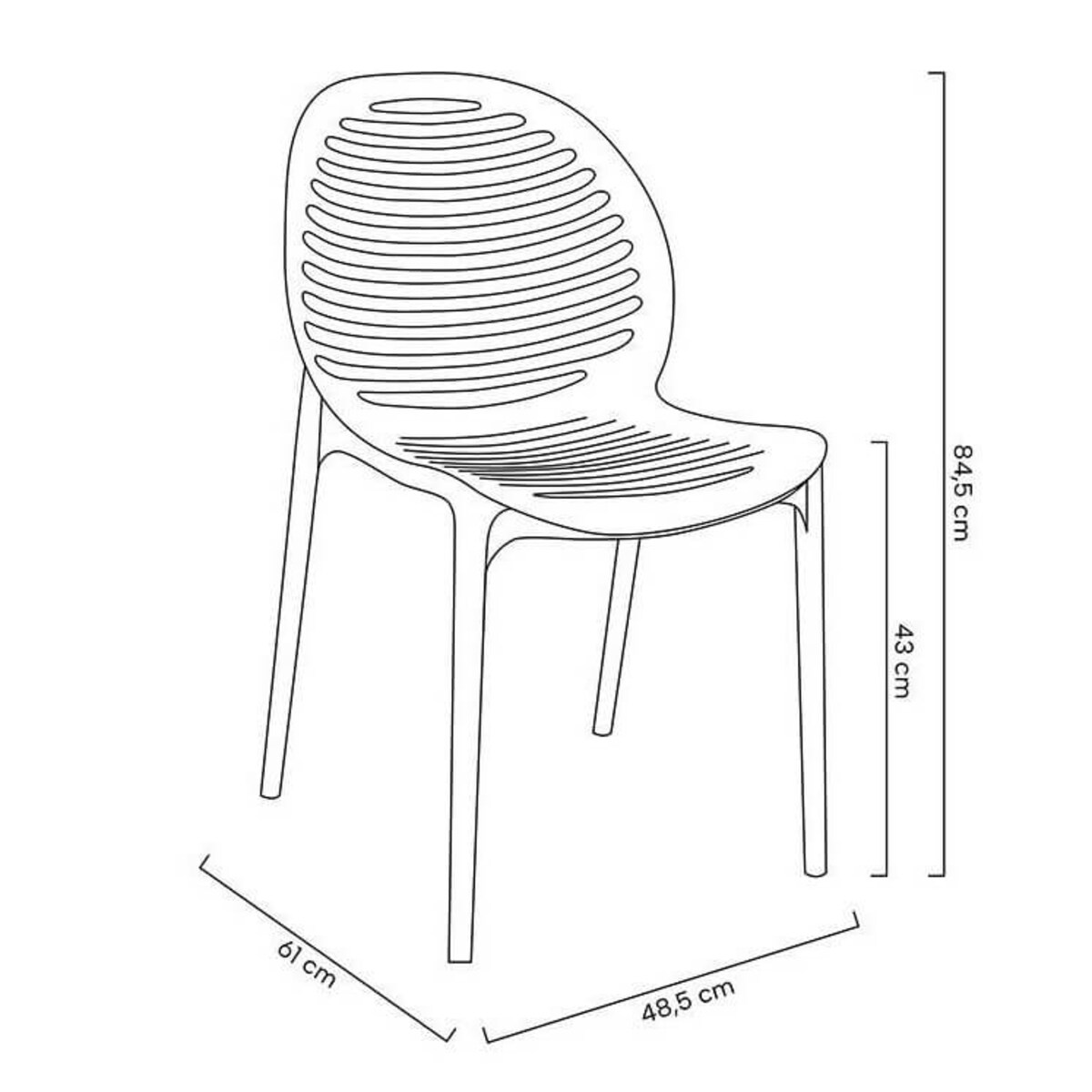 Krzesło SUNNY czarne - polipropylen