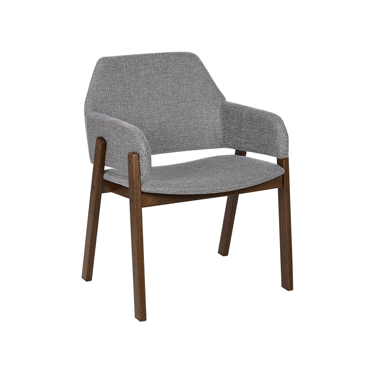 Zestaw 2 krzeseł do jadalni ciemne drewno z szarym ALBION