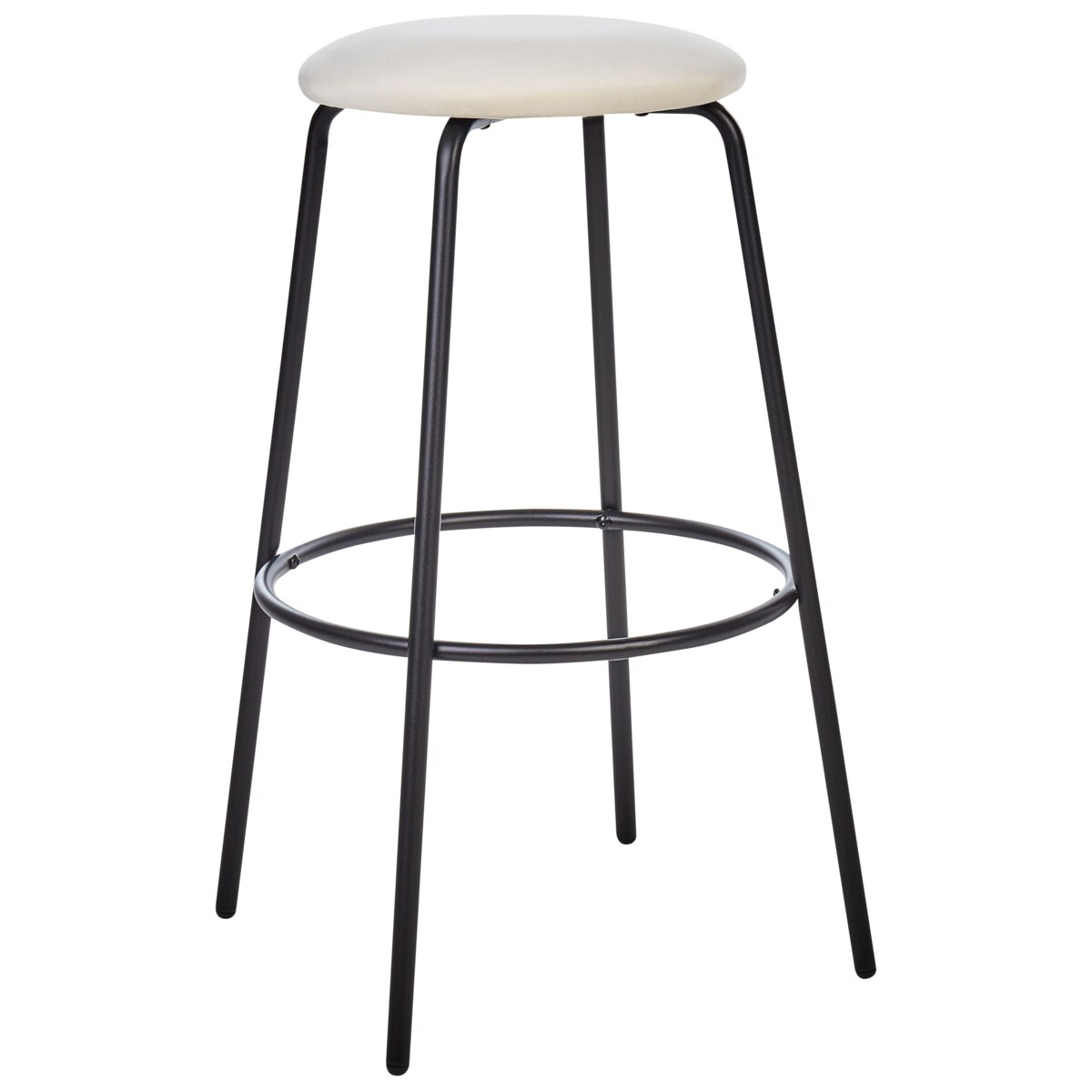 Zestaw 2 stołków barowych welurowy złamana biel MORTON