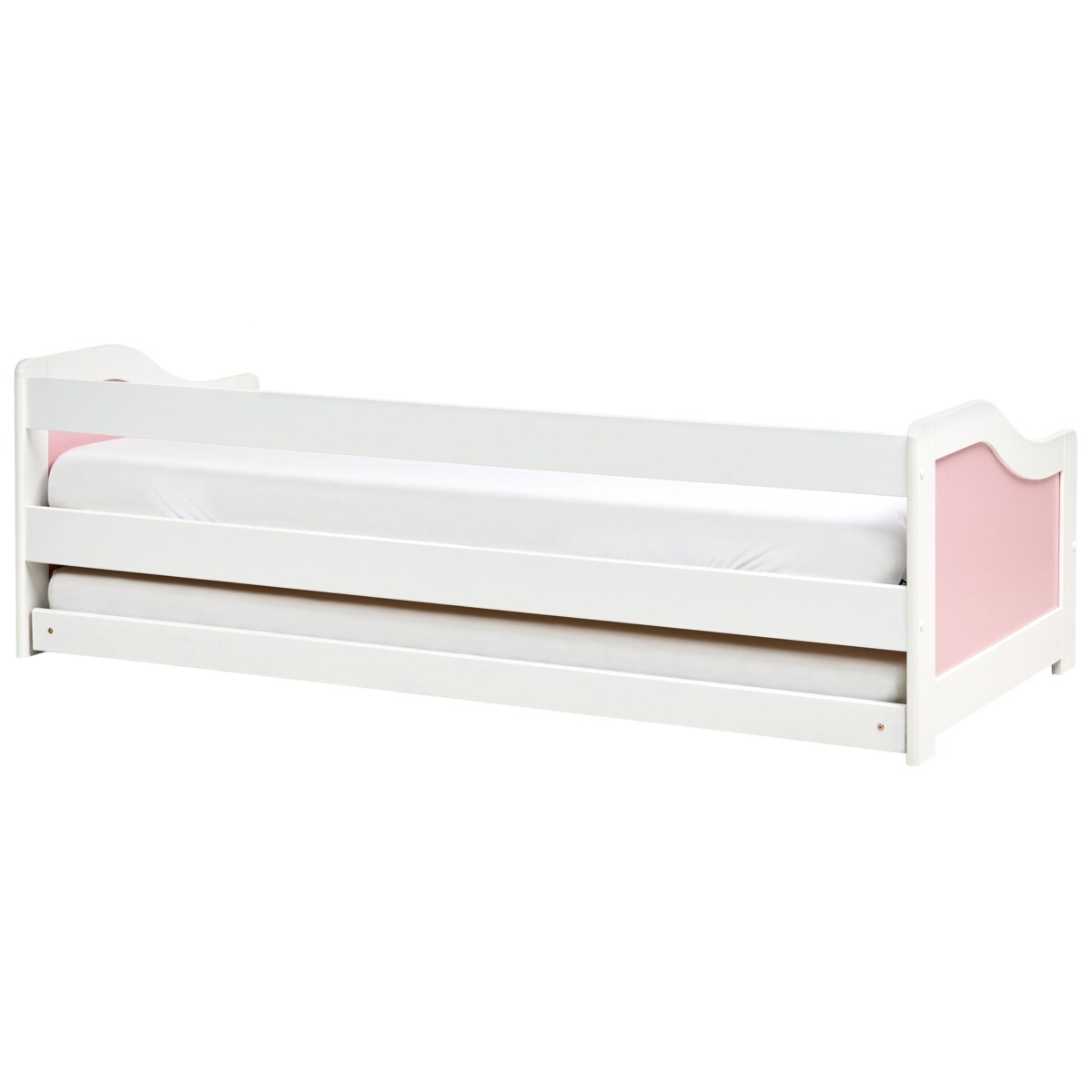 Łóżko wysuwane Drewno sosnowe LUNERAY 90 x 200 cm Różowy