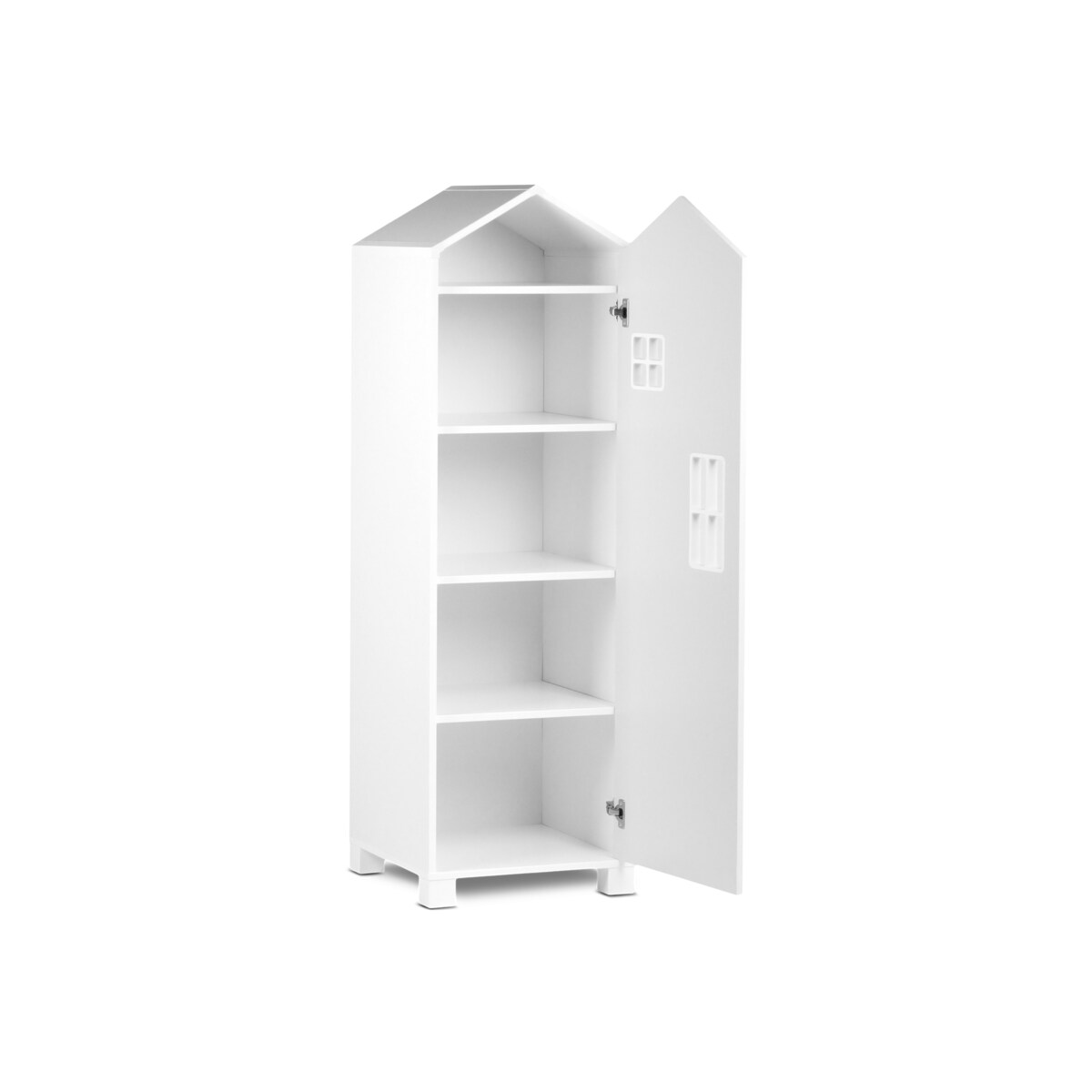 KONSIMO MIRUM Szara szafa z półkami w kształcie domku dla dziecka