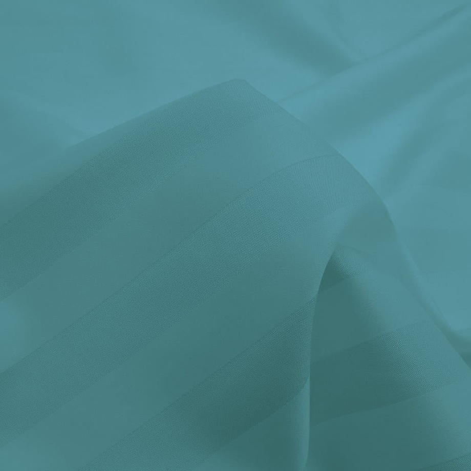 Poszewka bambusowa satyna bawełniana 70x80 z listwą Bamboo paski, turkusowe