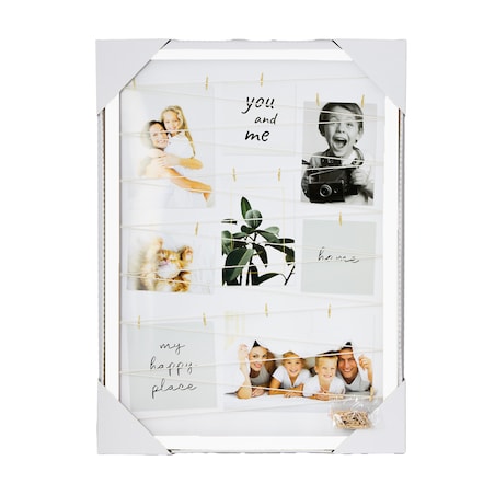 Ramka Na Zdjęcia 50X70 Cm Multiramka Ze Sznurkami Galeria Biała