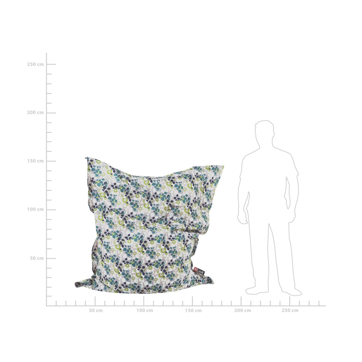 Pufa worek wzór 140 x 180 cm wielokolorowy