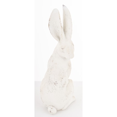 Dekoracja - siedzący słupka królik 32,5x11,5x10 cm TALA - IV biały