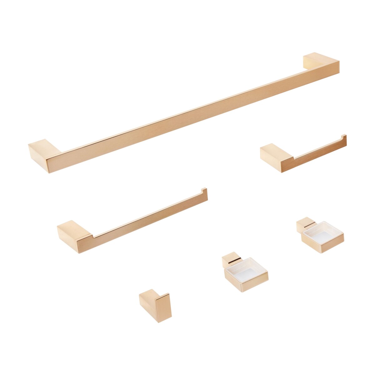 Zestaw akcesoriów toaletowych 6 elementów TUMACO Z uchwytami i haczykami na ręczniki Złoty