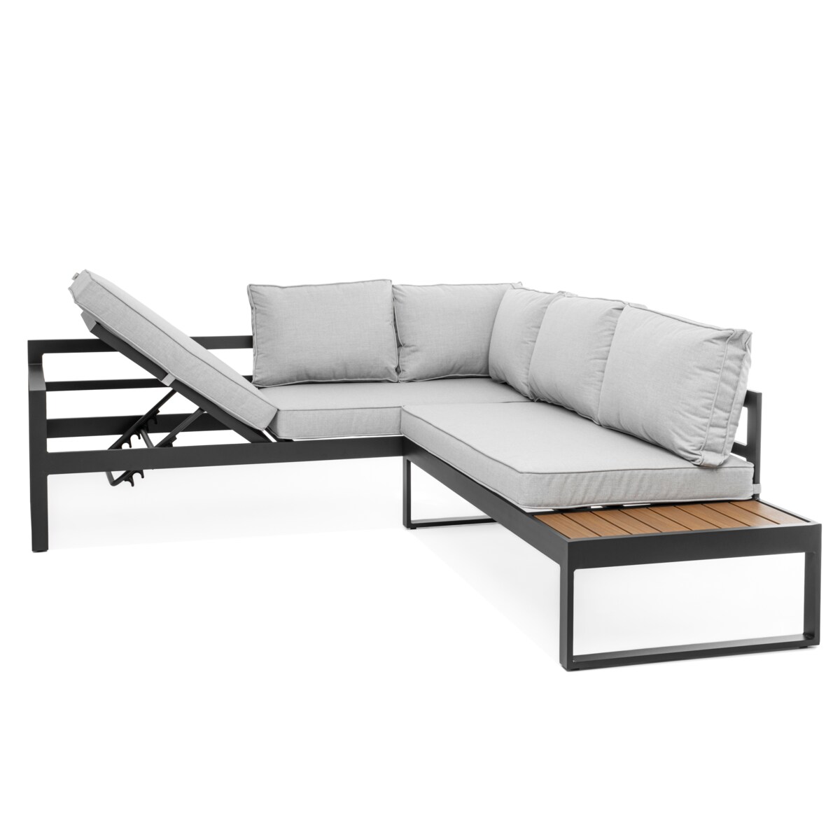 MEBLE OGRODOWE ALUMINIOWE NAROŻNIK NICEA SZARO GRAFITOWA PRAWA