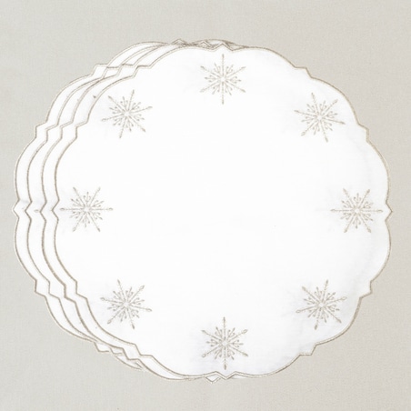 Haftowane podkładki Silver Stars - 4 sztuki