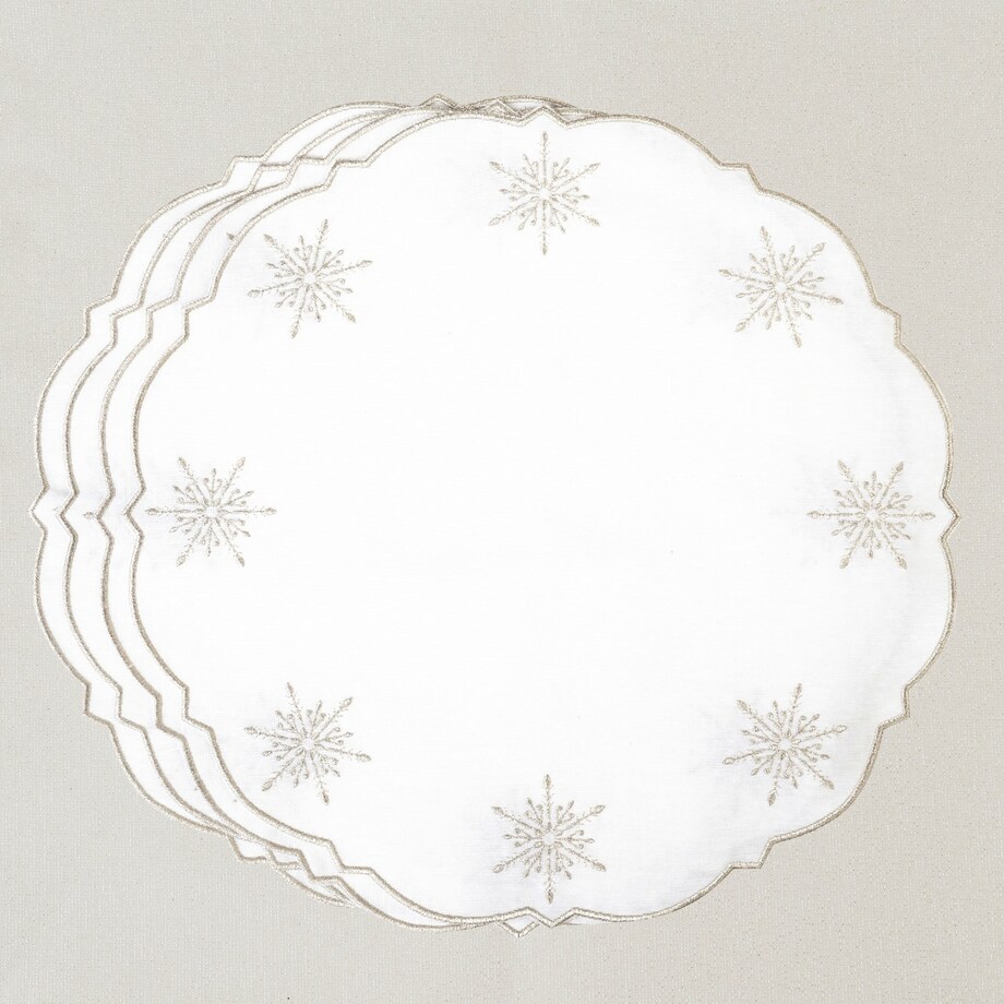 Haftowane podkładki Silver Stars - 4 sztuki