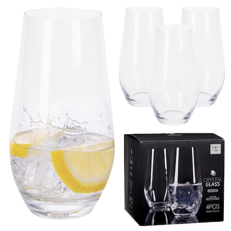 4X Szklanki Kryształowe Do Koktajli Napojów Drinków Prezent 580 Ml Komplet Zestaw Szklanek