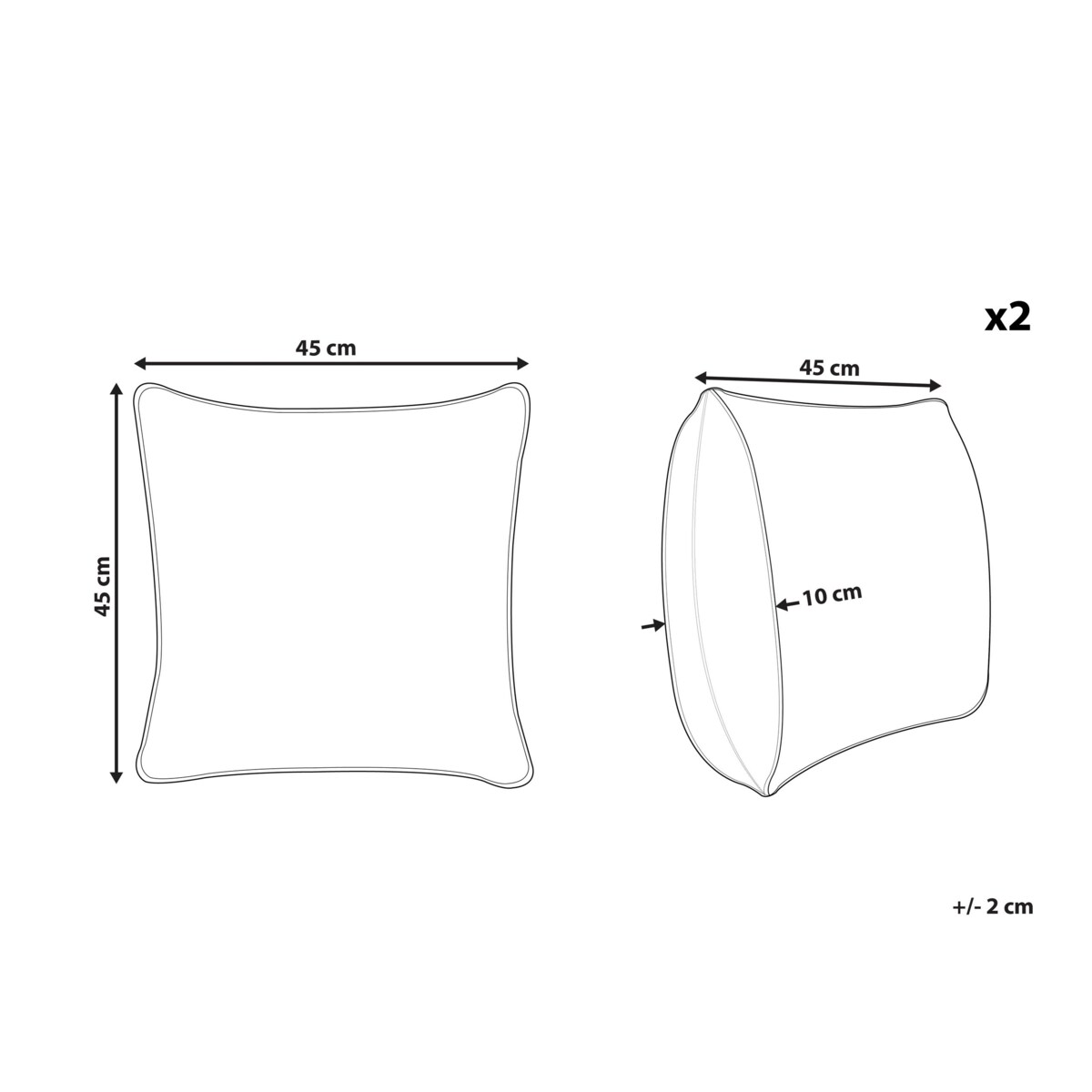 2 poduszki ogrodowe w liście 45 x 45 cm niebieskie ELATI