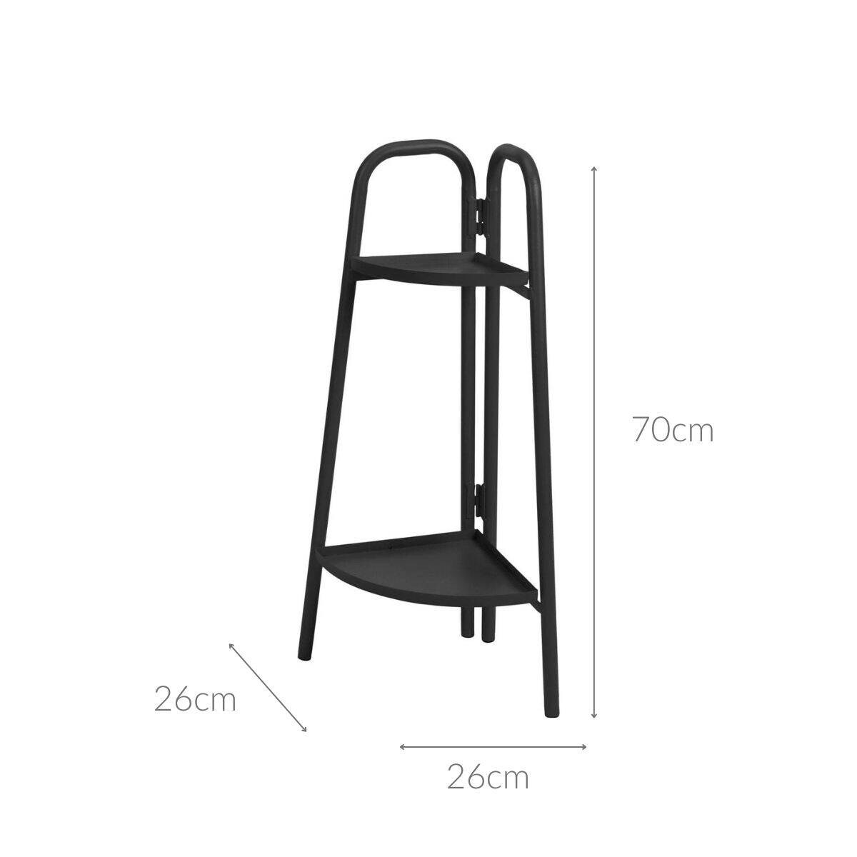 Metalowy kwietnik narożny, 2 poziomy, 70 cm