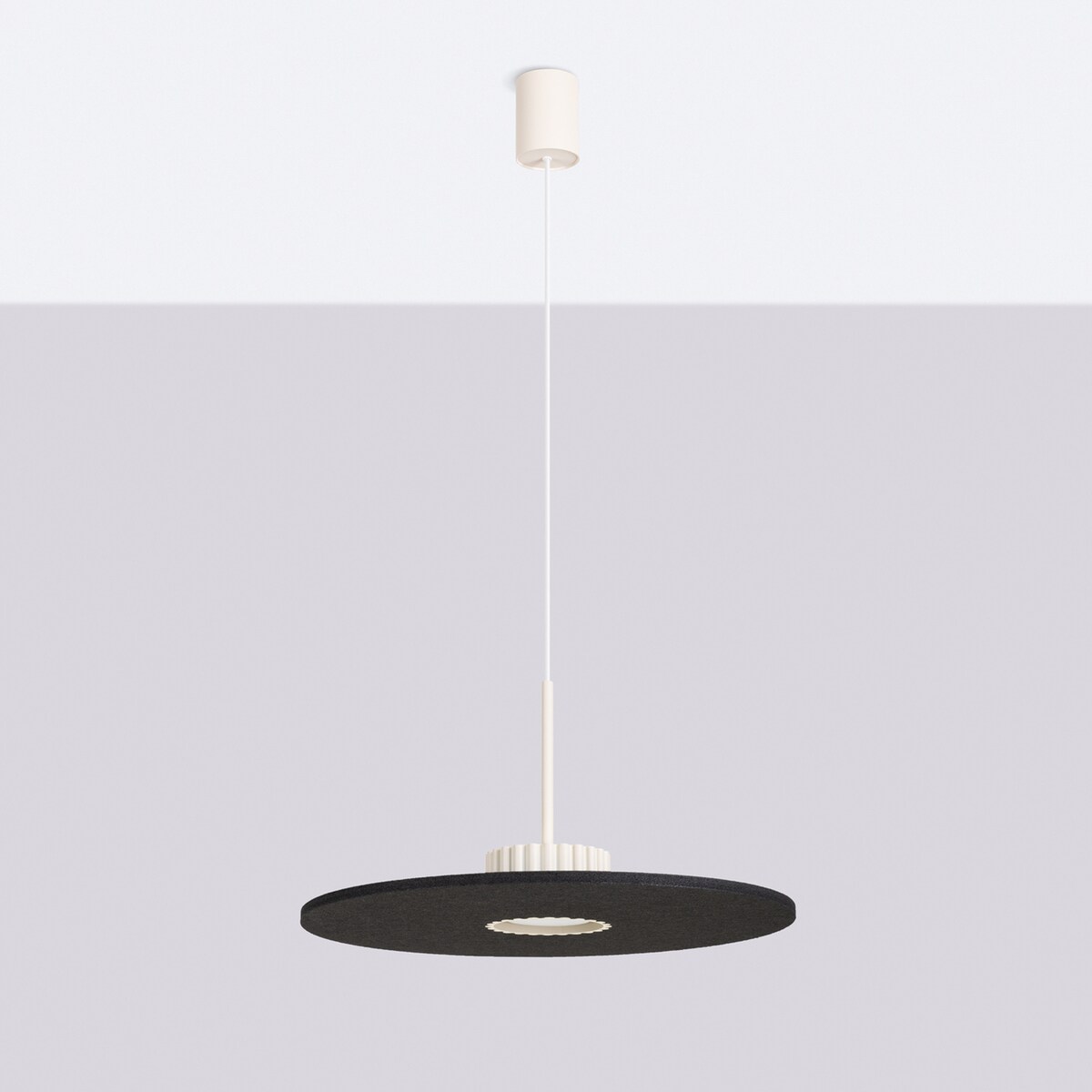Lampa wisząca OVO 1 beżowa/czarna filc Gx53