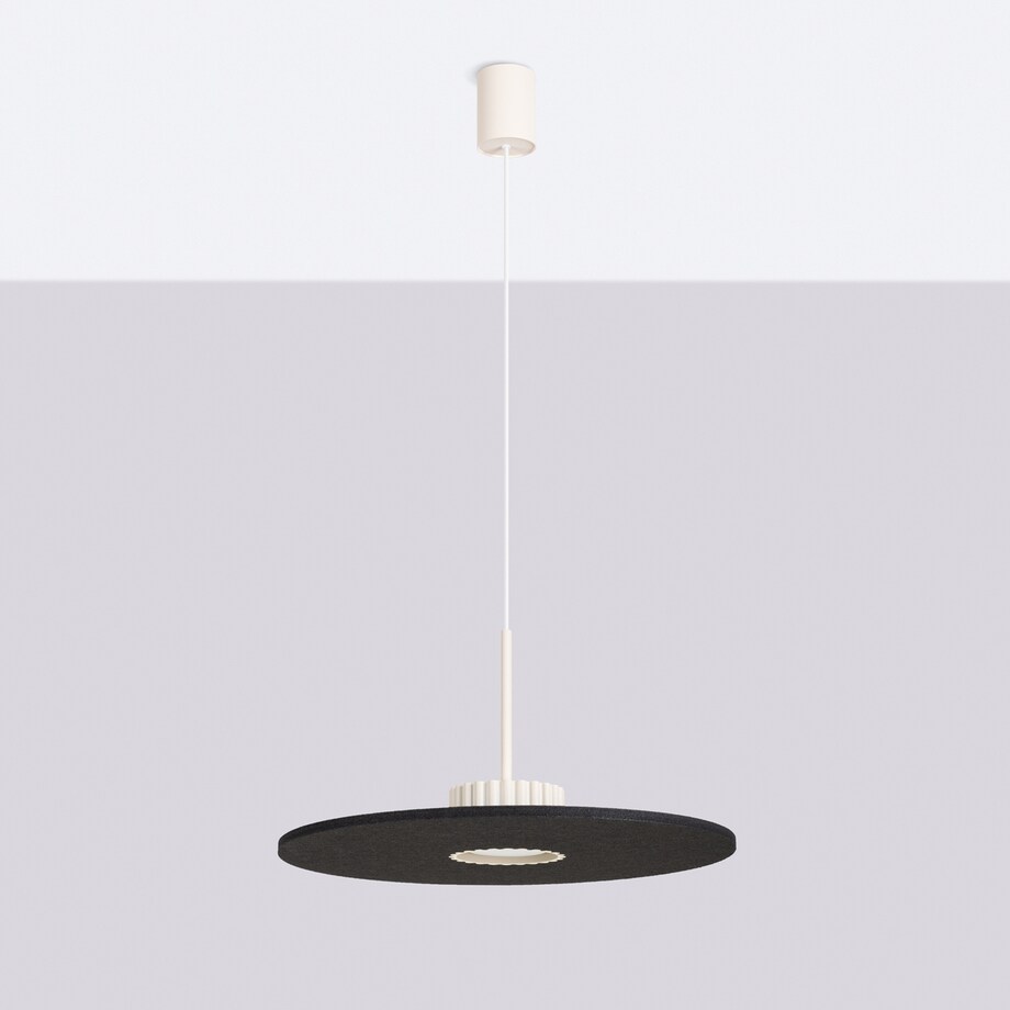 Lampa wisząca OVO 1 beżowa/czarna filc Gx53