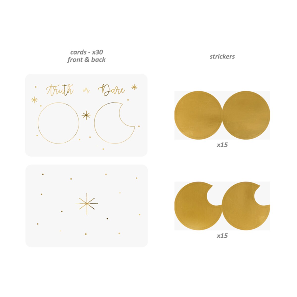 Gra na wieczór panieński - Prawda czy wyzwanie, 10.5x7cm, angielska wersja językowa (1 op. / 30 szt.)