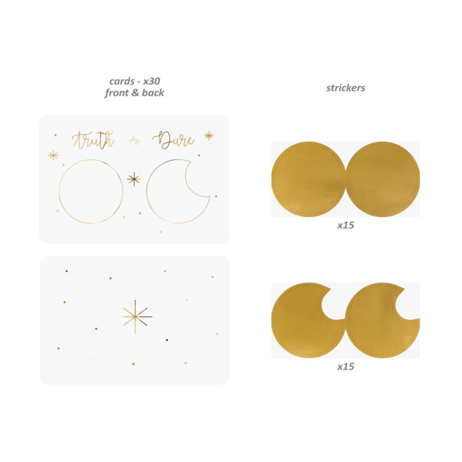 Gra na wieczór panieński - Prawda czy wyzwanie, 10.5x7cm, angielska wersja językowa (1 op. / 30 szt.)