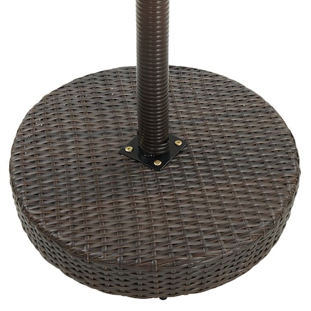 vidaXL Stolik ogrodowy, brązowy, 75,5 x 106 cm, polirattan