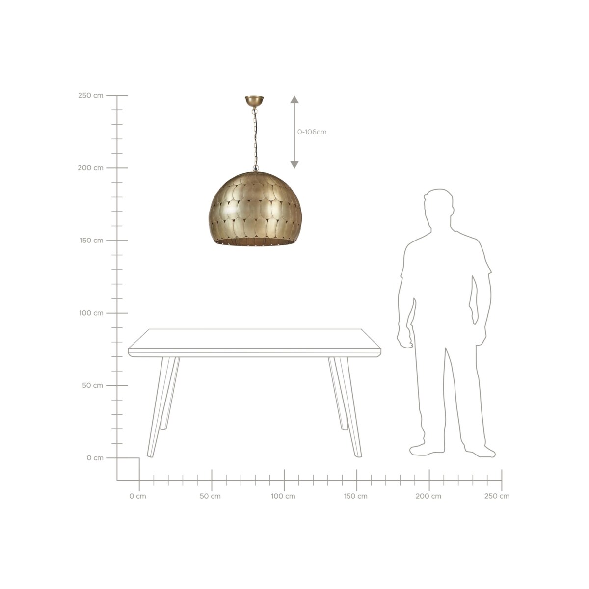 Lampa wisząca HARANGI Metal Mosiężny