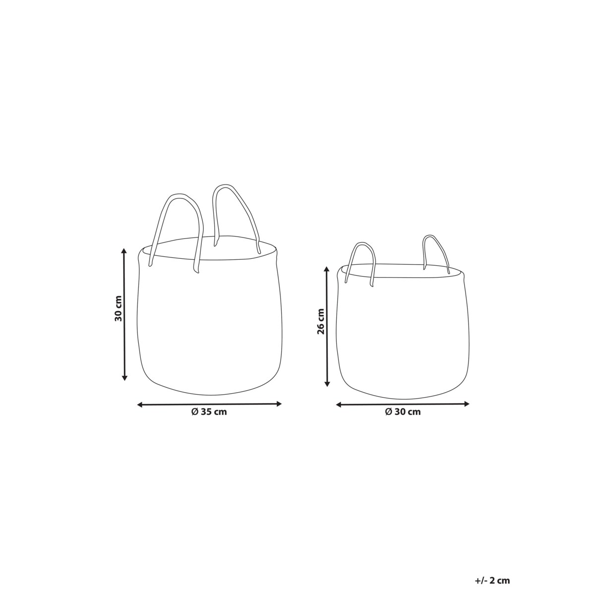 Zestaw 2 koszy z trawy morskiej jasny HALONG