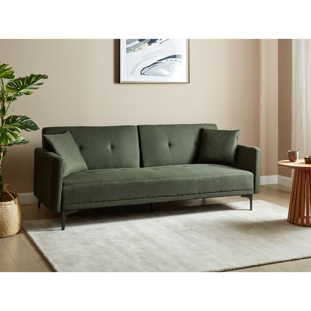 Sofa rozkładana LUCAN Ciemnozielony dla 3 osób