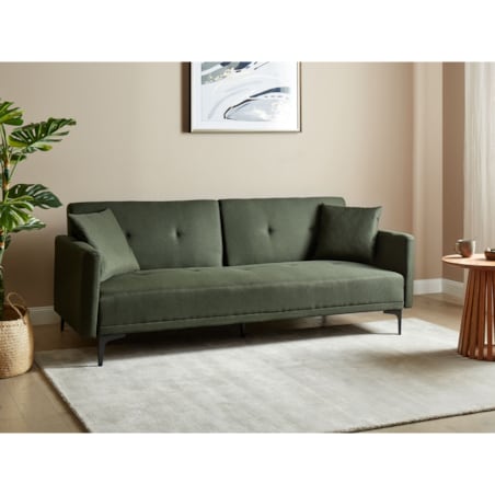 Sofa rozkładana LUCAN Ciemnozielony dla 3 osób