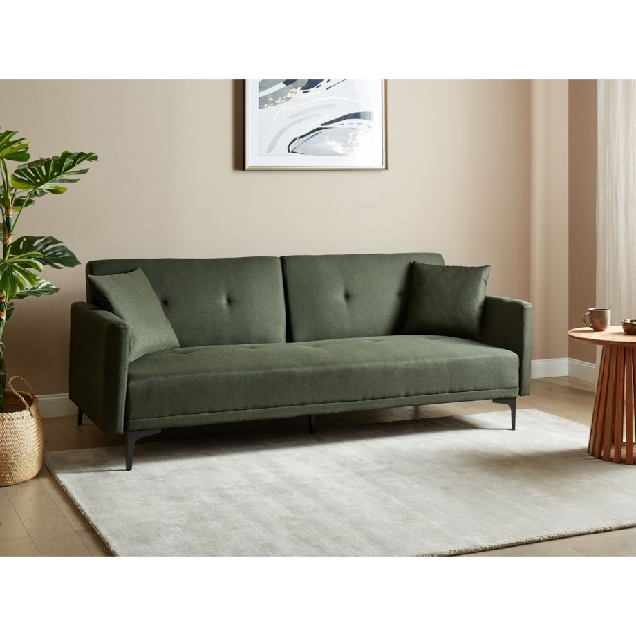 Sofa rozkładana LUCAN Ciemnozielony dla 3 osób