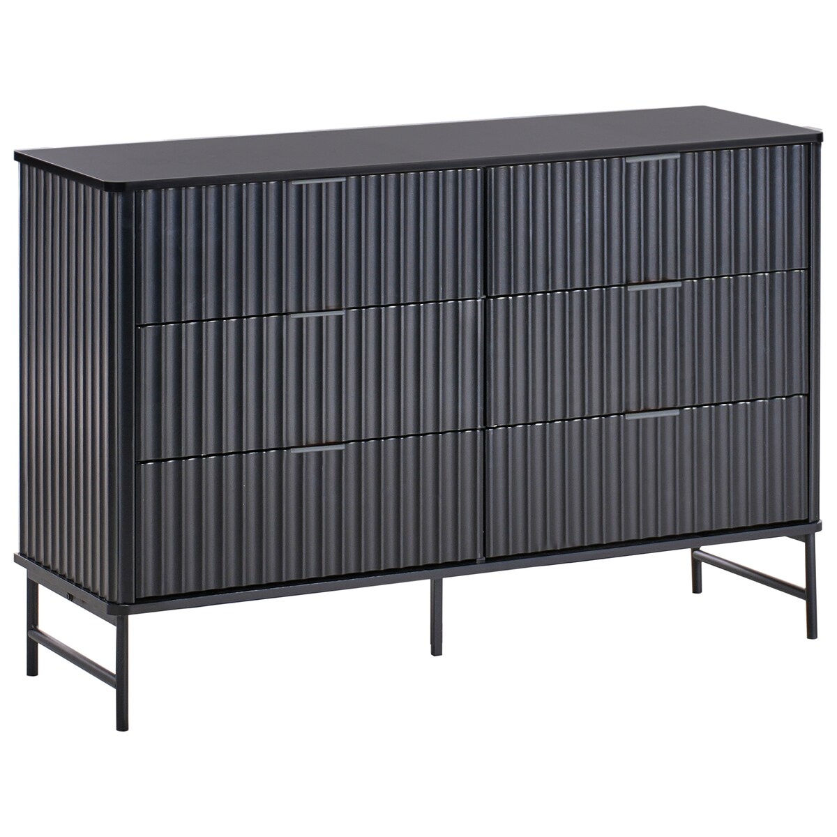 Komoda 6 szuflad GLASTONBURY Czarny