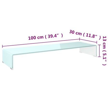 vidaXL Podstawka pod monitor / TV, zielone szkło, 100x30x13 cm