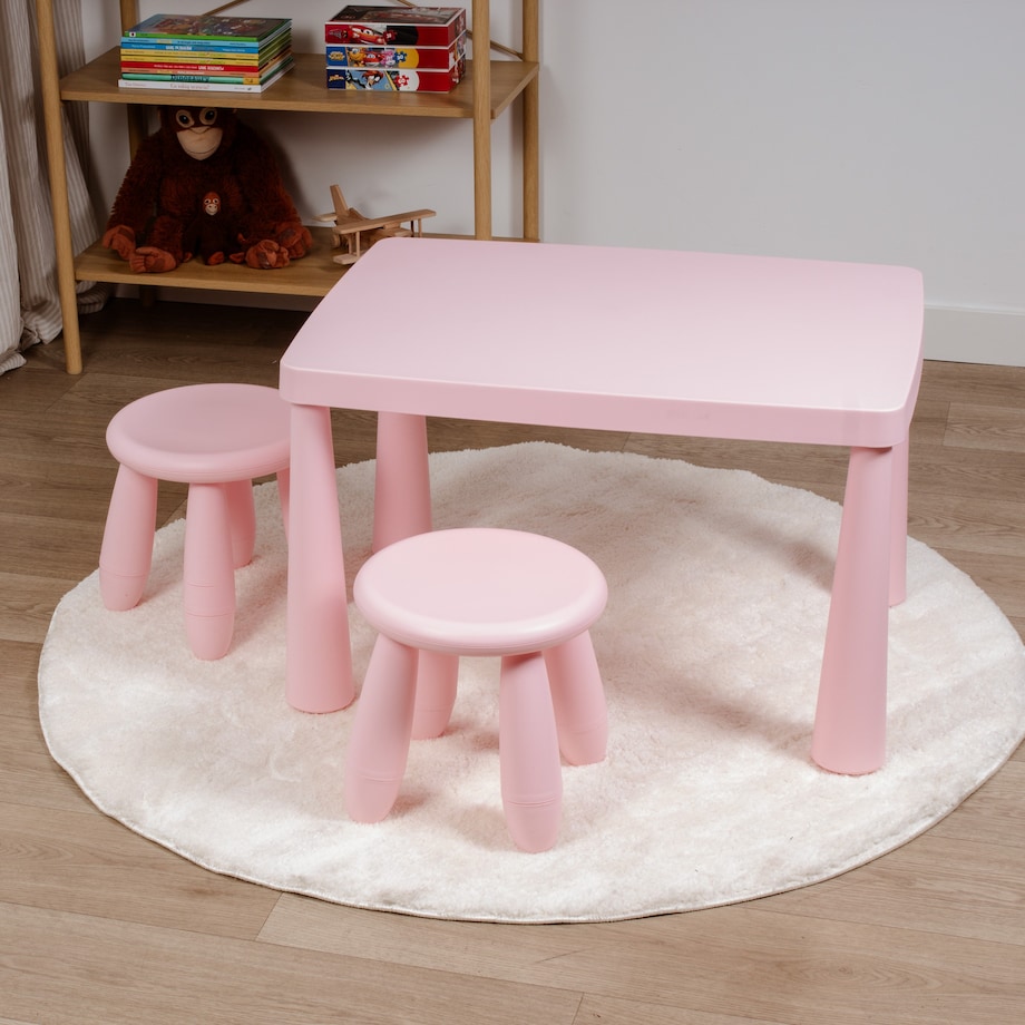 Zestaw dla dzieci stolik i krzesełka plastikowy różowy