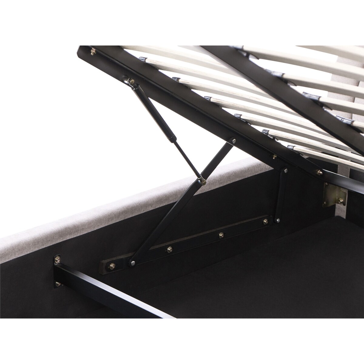 Łóżko z pojemnikiem CHALLANS 160 x 200 cm Beżowoszary