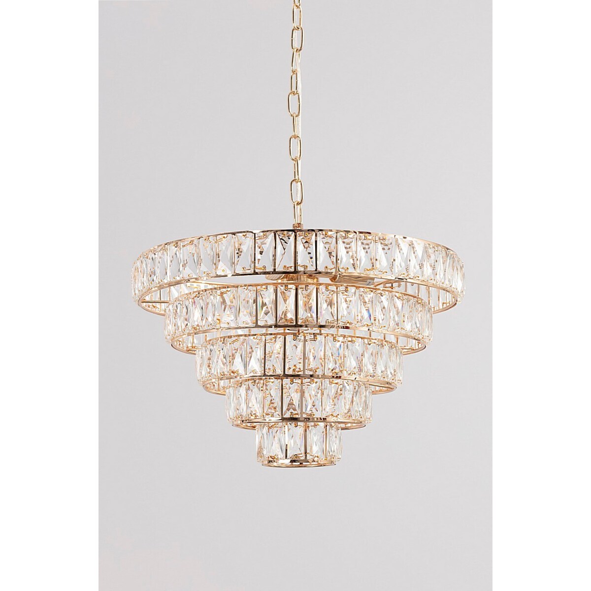 Lampa wisząca Crystal Gold, 46 x 28 cm