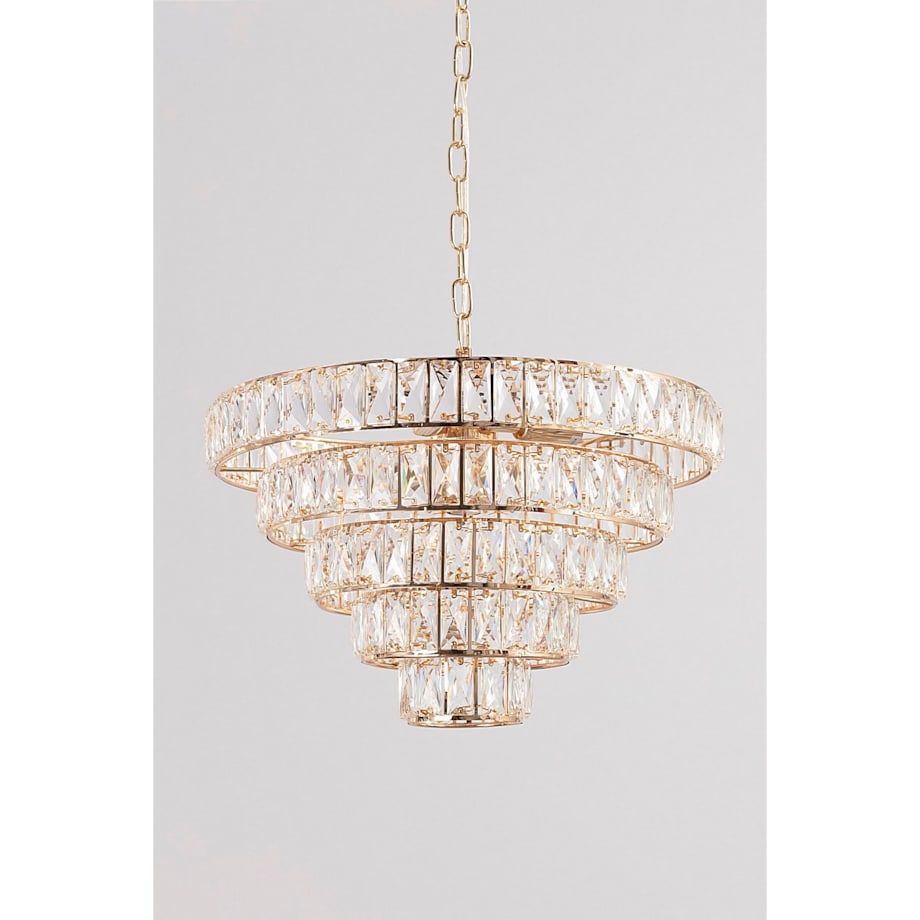 Lampa wisząca Crystal Gold, 46 x 28 cm
