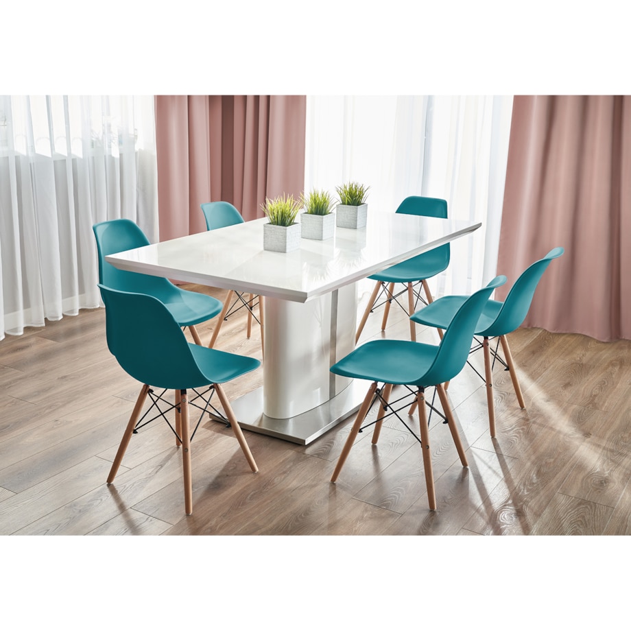 Krzesło skandynawskie wyprofilowane EVA niebieskie