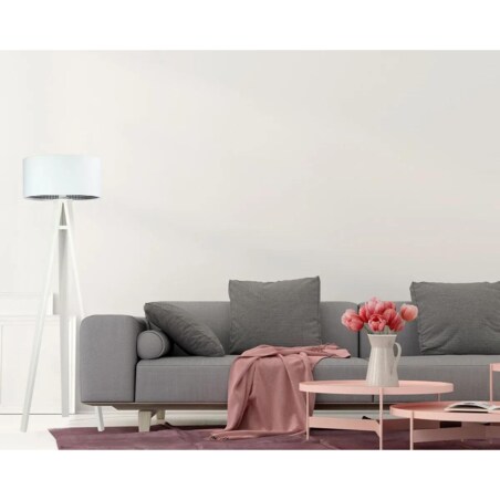 Lampa stojąca HOME 40 biała/pepitka/biała