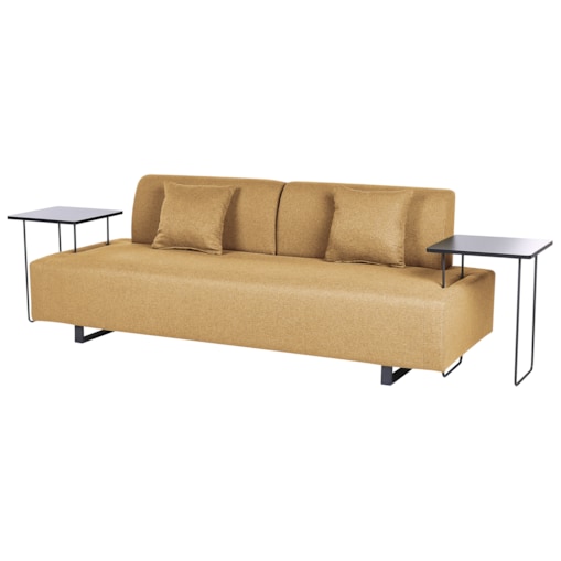 Sofa ze stolikami żółta SOKNA