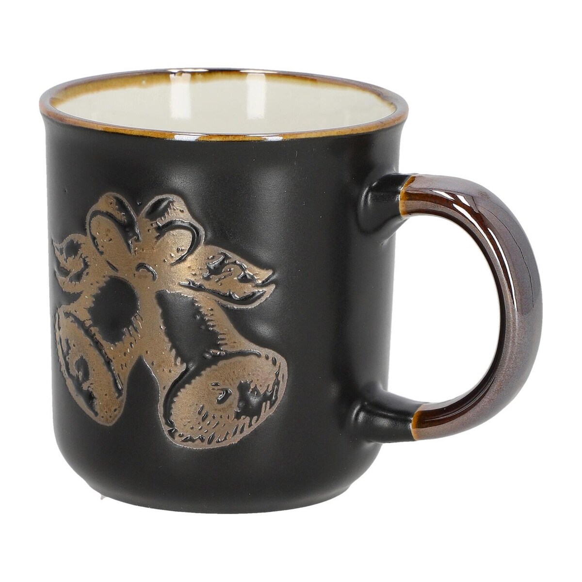 KUBEK ŚWIĄTECZNY Dzwonki 200 ml szary PORCELANOWY