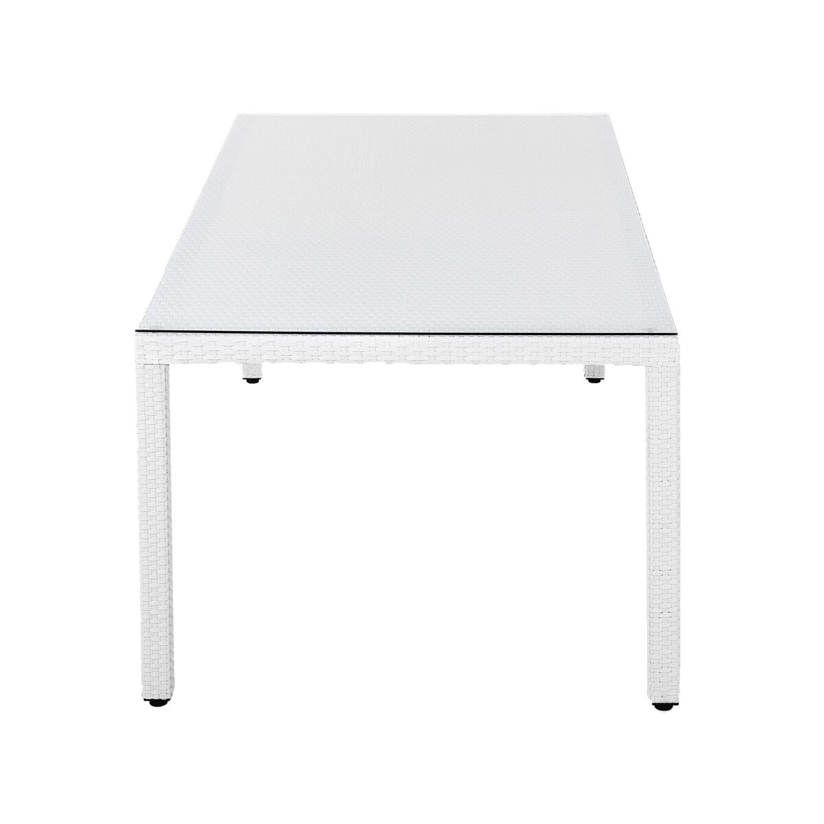 Stół ogrodowy z technorattanu 220 x 100 cm biały ITALY
