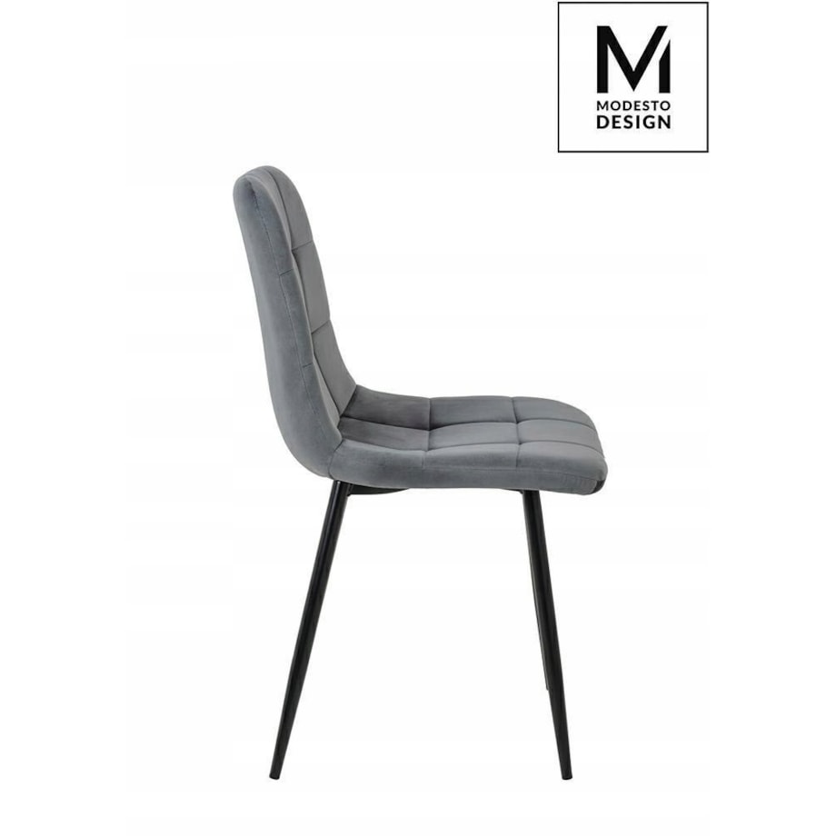 Krzesło do salonu CARLO J-06.GREY pikowane obicie szare