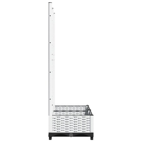 vidaXL Donica ogrodowa z kratką, biała, 80x40x121,5 cm, PP
