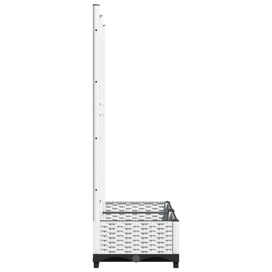 vidaXL Donica ogrodowa z kratką, biała, 80x40x121,5 cm, PP