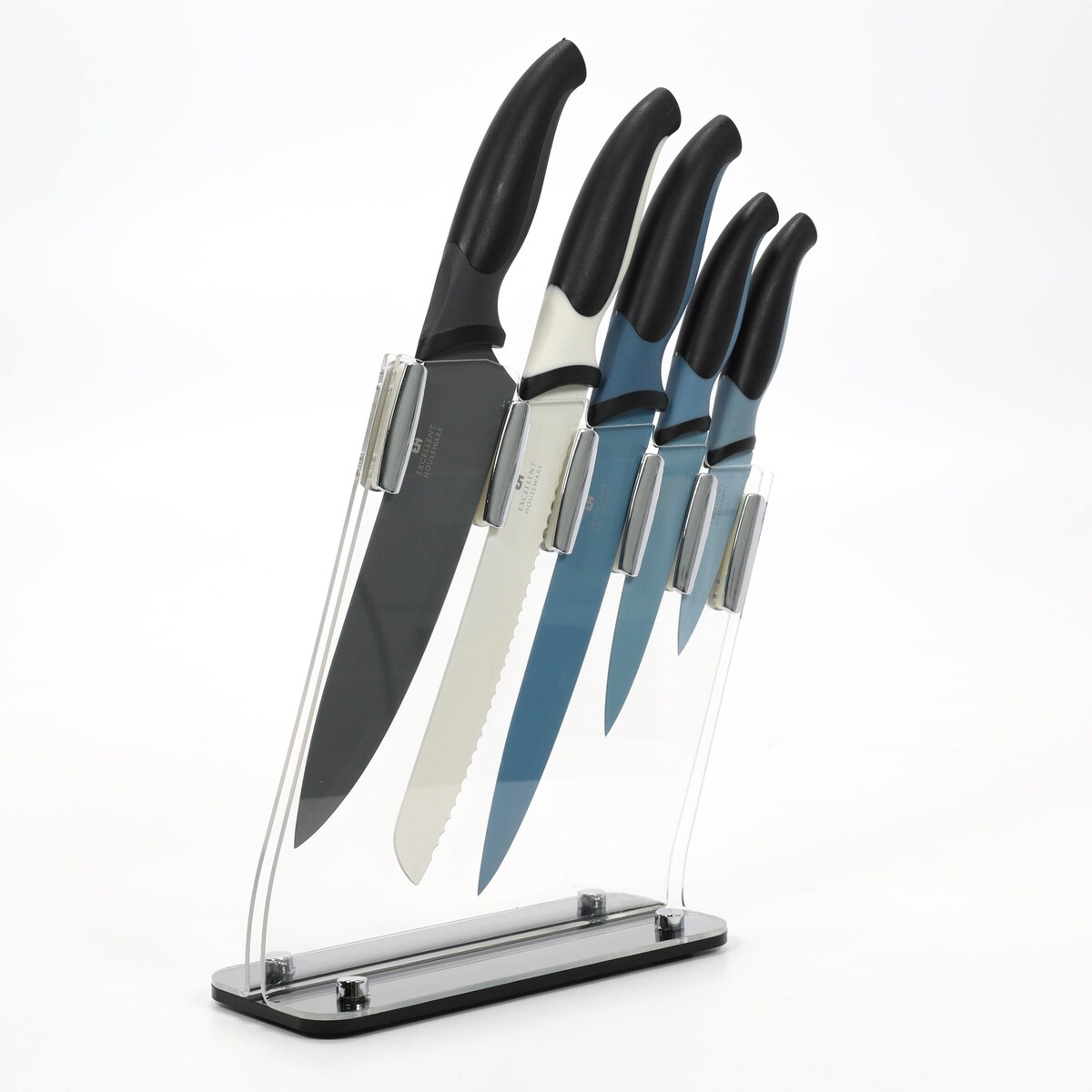 Zestaw noży kuchennych + stojak, 5 szt.