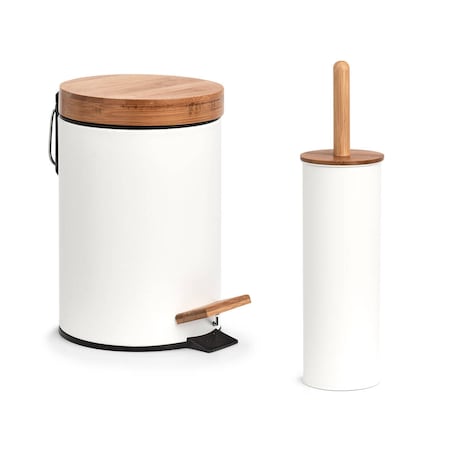 Szczotka WC z metalu i bambusa, Ø 10 cm