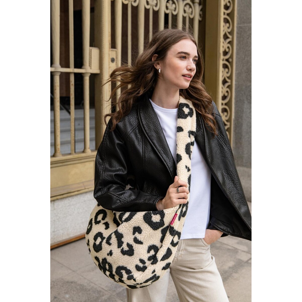 Torba MOONBAG, teddy leo cream